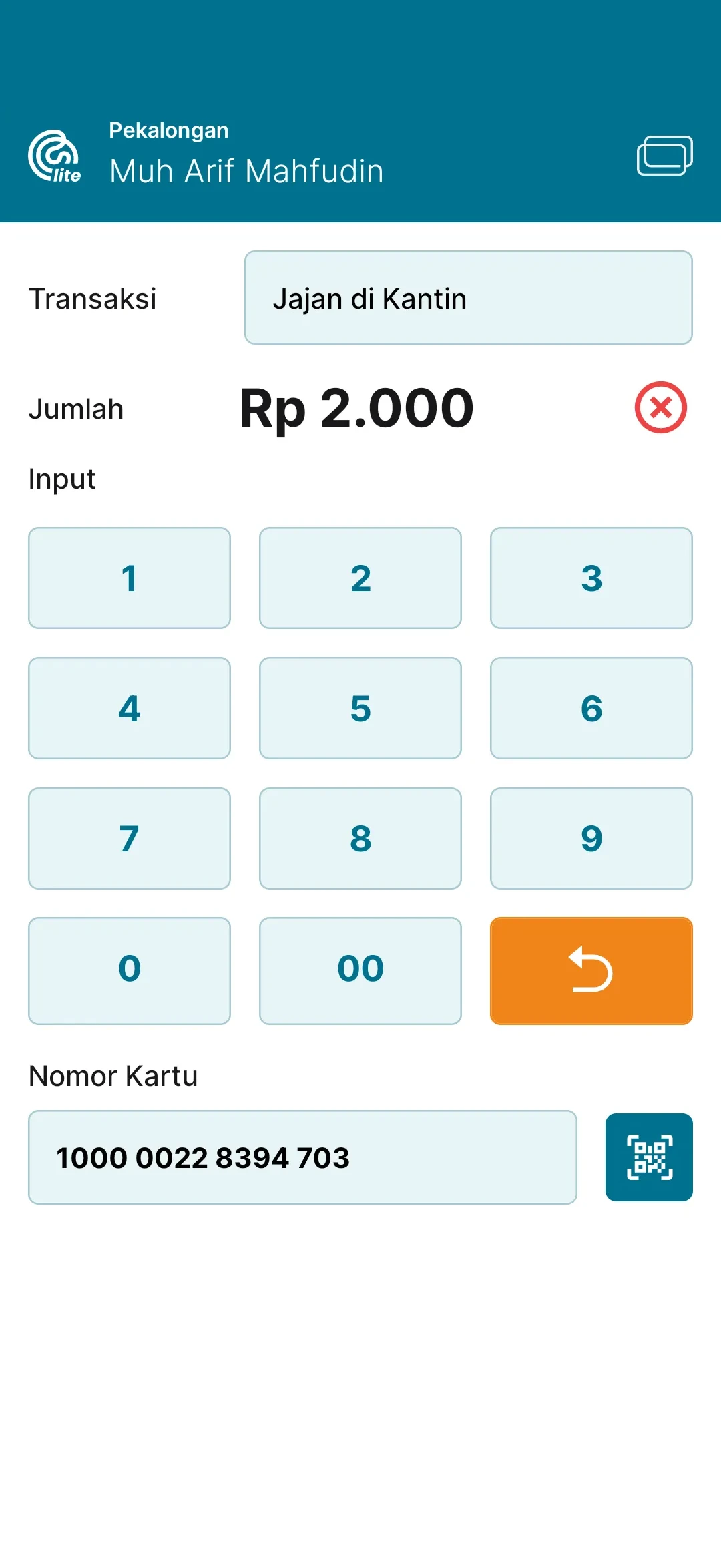 Aplikasi CARDS Canteen untuk operator kantin sekolah